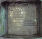 Used Pfaudler Single Pass Shell & Tube Heat Exchanger, 15.2 square feet, vertical. Carbon steel shell rated 100 psi at -20 to 400 deg F. (26) 3/4