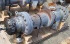 Used Pfaudler Single Pass Shell & Tube Heat Exchanger, 29.9 square feet, vertical. Carbon steel shell rated 100 psi at -20 to 400 deg F. (51) 3/4