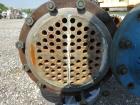 Used Pfaudler 4 Pass Shell & Tube Heat Exchanger, 99 Square Feet, Horizontal.