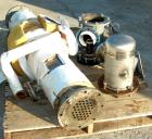 USED: Roben shell and tube heat exchanger, 36 sq ft, 304 stainless steel. 2 piece bolt together carbon steel shell rated 50 psi at 300 deg F, (40) 5/8