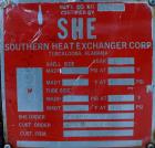 Used- Southern Heat Exchanger Shell & Tube Heat Exchanger, Approximate 124 Square Feet, Horizontal. Carbon steel shell rated...