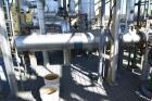 Used Yula 2 Pass Shell & Tube Heat Exchanger, 58 Square Feet, Model WC-2D-120BS, 316L Stainless Steel, Horizontal. 316L Stainless steel shell rated 100 psi at 40 to 500 degrees F. (36) 3/4