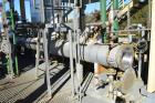 Used Yula 2 Pass Shell & Tube Heat Exchanger, Approximately 238 Square Feet, Model WC-2F-240CS, 304L Stainless Steel, Horizontal. 304L Stainless steel shell rated 150 psi at 40 to 375 degrees F. (76)...