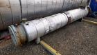 Used Yula 2 Pass Shell & Tube Heat Exchanger, 302 Square Feet, Model WC-2H-144BS, 304L Stainless Steel, Horizontal. 304L Stainless steel shell rated 75 psi at 40 to 250 degrees F. (130) 3/4” diameter...