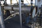Used Yula 2 Pass Shell & Tube Heat Exchanger, 302 Square Feet, Model WC-2H-144BS, 304L Stainless Steel, Horizontal. 304L Stainless steel shell rated 75 psi at 40 to 250 degrees F. (130) 3/4” diameter...
