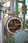 Used Yula 6 Pass Shell & Tube Heat Exchanger, 196 Square Feet, Model WC-6F-120BS, 304L Stainless Steel, Horizontal. 304L Stainless steel shell rated 80 psi at 40 to 250 degrees F. (102) 3/4” diameter...