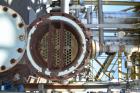 Used Yula 6 Pass Shell & Tube Heat Exchanger, 196 Square Feet, Model WC-6F-120BS, 304L Stainless Steel, Horizontal. 304L Stainless steel shell rated 80 psi at 40 to 250 degrees F. (102) 3/4” diameter...