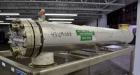 Used Yula Corporation U Tube Heat Exchanger, approximately 71 square feet, horizontal, model WCV-6C-90AS.304L Stainless steel shell rated 150 psi at 300 degrees F.(26) 5/8’’ diameter x 90