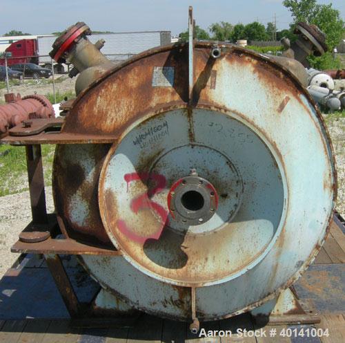 Used Alfa Laval Thermal Horizontal Spiral Heat Exchanger, Model 1H. 860 Square feet, 316L stainless steel product contact areas. Hot and cold side rated 150 psi at 200 deg F. Carbon steel removable h...