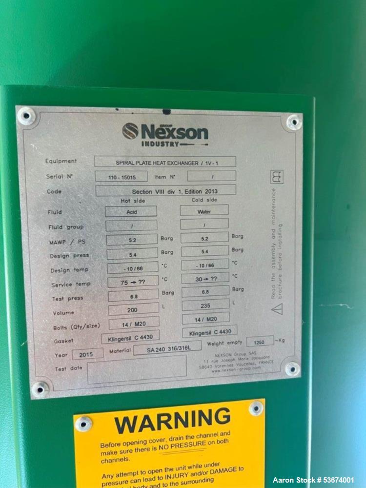 Nexson Vertical Stainless Steel Spiral Heat Exchanger, Type 1V-1