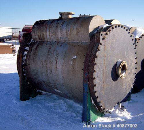 Used APV International Limited Horizontal Spiral Heat Exchanger, Type 1. 2413 square feet, 316 stainless steel shell. Hot and cold side rated 85 psi at 230 deg F. Carbon steel removable heads. Openin...