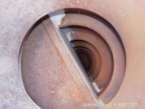 Used APV International Limited Horizontal Spiral Heat Exchanger, Type 1. 2413 square feet, 316 stainless steel shell. Hot and cold side rated 85 psi at 230 deg F. Carbon steel removable heads. Openin...