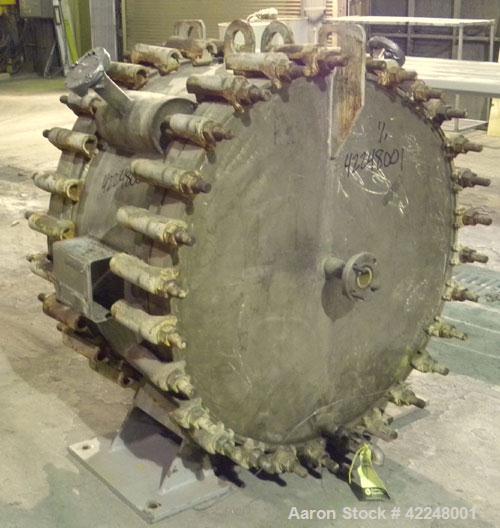Used Alfa Laval Spiral Heat Exchanger, type 1-H, 345 square feet, 304L stainless steel. Rated 165 and full vacuum at 400 degrees F. Stainless steel sheathed with insulation. Openings: 1-1/2" inlet/ou...