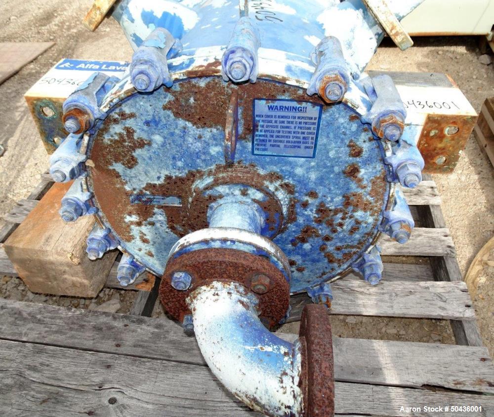 Used Alfa Laval Spiral Heat Exchanger, Type 1-H, 100 Square Feet Area.
