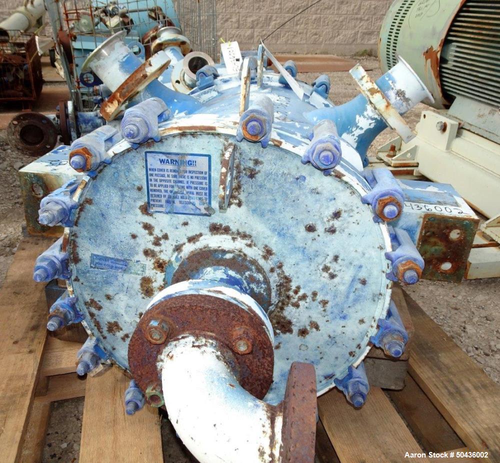 Used Alfa Laval Spiral Heat Exchanger, Type 1-H, 100 Square Feet Area.