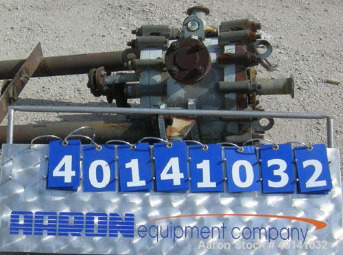 Used Alfa Laval Thermal vertical spiral heat exchanger, model 1C, 25 square feet, stainless steel product contact areas. Hot and cold side rated 150 psi at 400 deg F. Carbon steel removable heads. Op...