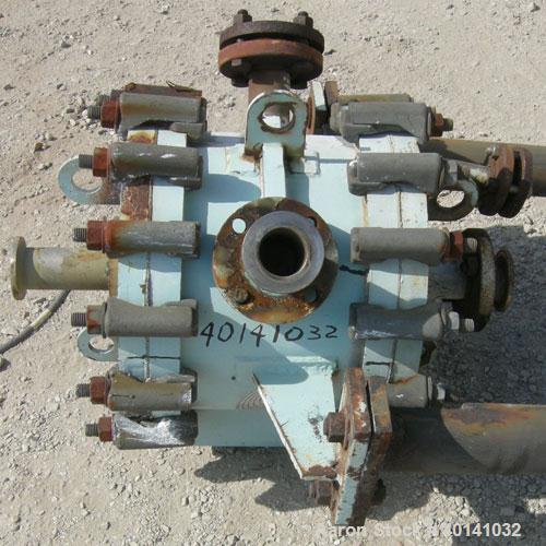Used Alfa Laval Thermal vertical spiral heat exchanger, model 1C, 25 square feet, stainless steel product contact areas. Hot and cold side rated 150 psi at 400 deg F. Carbon steel removable heads. Op...