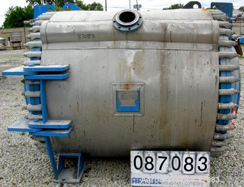 USED: Alfa Laval horizontal spiral heat exchanger, model 1H, 2200 square feet, 316/316L stainless steel product contact areas. Rated 100 psi/FV at 300 deg F. Hinged carbon steel removable heads. Open...