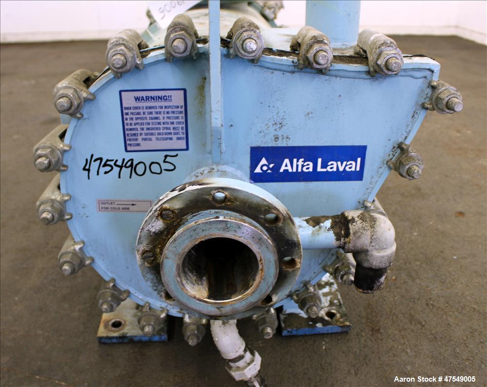 Used- Alfa Laval Thermal Horizontal Spiral Heat Exchanger, Model 3-H, 50 Square