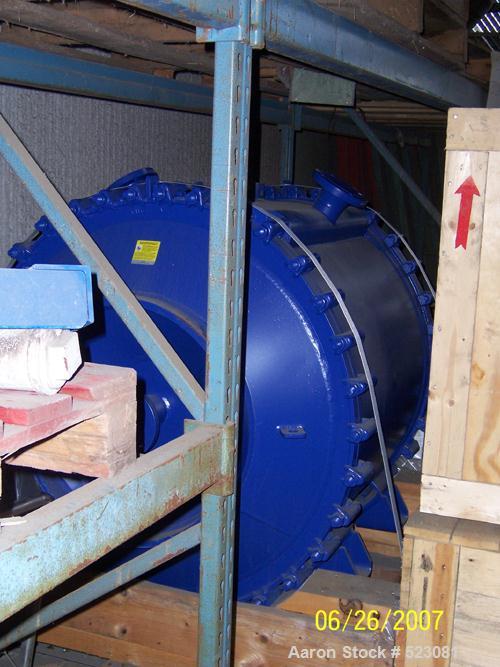 NEW: Alfa Laval heat exchanger, type 1H. (Suitable for liquid/liquid application) 1,030 square feet, 316 stainless steel construction. 150 psig, 6mm hot side, 8mm cold side spacings. 3" nozzles all a...