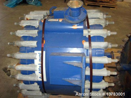 Used Alfa Laval spiral type 1-V heat exchanger, 400 square feet. Max allowable working pressure: 150 psi at 400 deg F. Min design metal temp: 20 deg F at 150 psi. Head material: SA-516-70; thickness ...