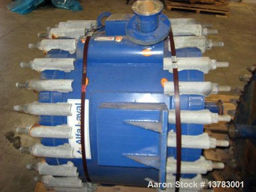Used Alfa Laval spiral type 1-V heat exchanger, 400 square feet. Max allowable working pressure: 150 psi at 400 deg F. Min design metal temp: 20 deg F at 150 psi. Head material: SA-516-70; thickness ...