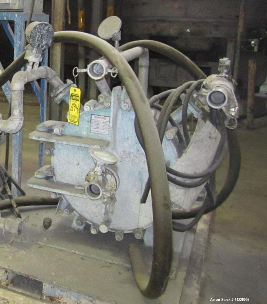 Used Alfa Laval Spiral Heat Exchanger, 80 Square Feet. 316L Stainless steel product contact surfaces, rated 100 psi at 200 f inner channel, 100 psi at 200 f outer channel, 0.5" spacing on inner chann...