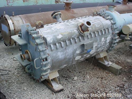 USED: Alfa Laval type 1-H spiral heat exchanger, 700 square feet.Internal 316L stainless steel. Shell 316L stainless steel clad,100/100 psi, 400/400 deg F. Shell nozzles (2) 3", tube nozzles (2) 3".2...