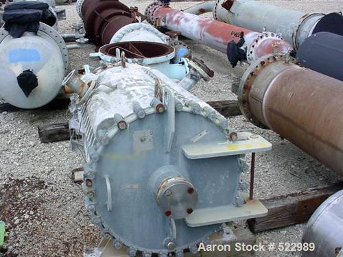 USED: Alfa Laval type 1-H spiral heat exchanger, 700 square feet.Internal 316L stainless steel. Shell 316L stainless steel clad,100/100 psi, 400/400 deg F. Shell nozzles (2) 3", tube nozzles (2) 3".2...