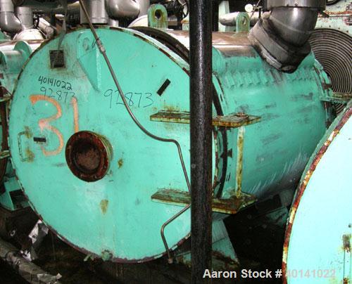 Used American Heat Reclaiming Horizontal Spiral Heat Exchanger, type 1H, 1060 square feet, 316L stainless steel product contact. Removable carbon steel heads with 316 stainless steel clad. Hot and co...