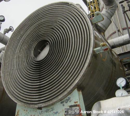 Used Stainless Steel American Heat Reclaiming Horizontal Spiral Heat Exchanger, Type 1H