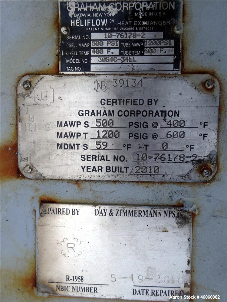 Unused- Graham Corporation Spiral Heliflow Heat Exchanger