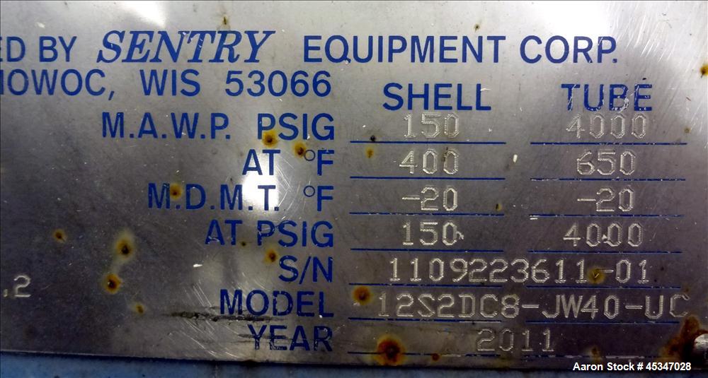 Used Sentry Spiral Heat Exchanger, Model PN 7-02890N