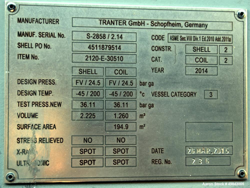 Unused- Tranter GmbH Horizontal Spiral Heat Exchanger