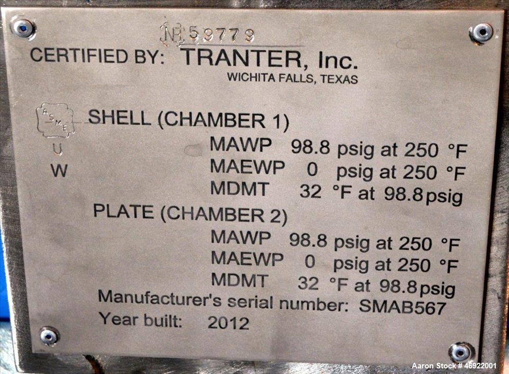 Unused- Tranter Spiral Heat Exchanger