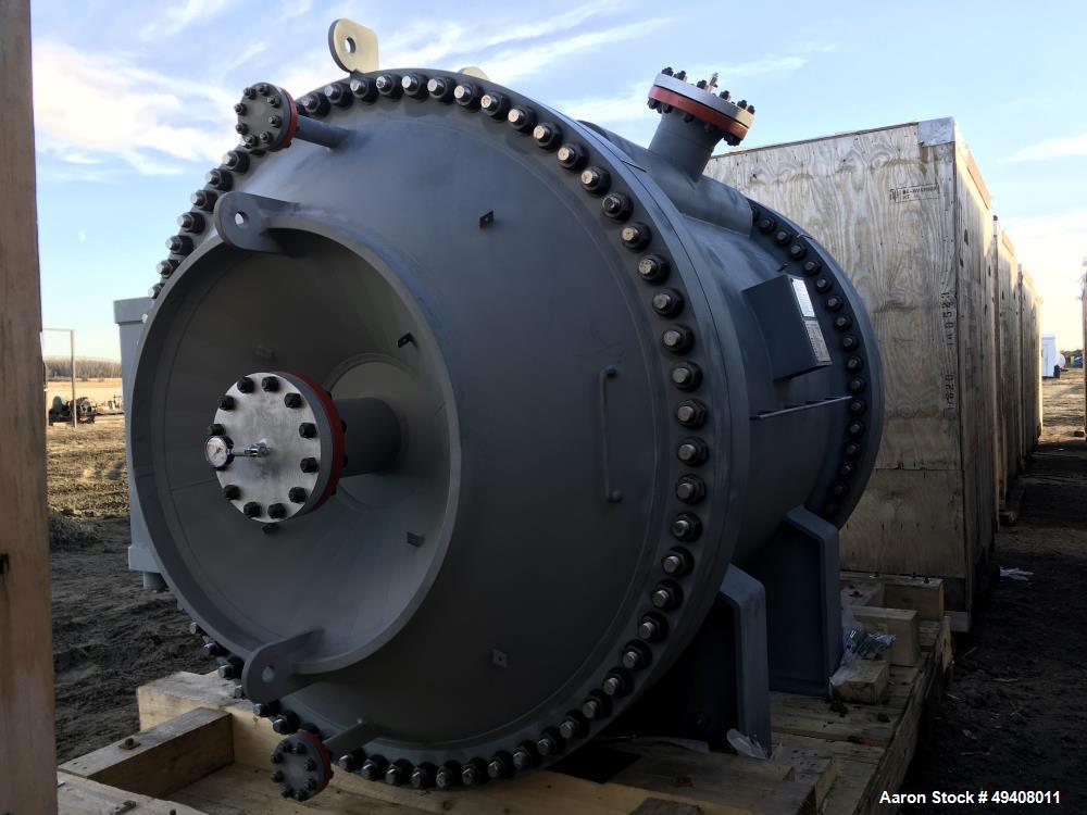 Unused- Tranter Spiral Heat Exchanger. Diameter 1920 mm. Length 2003 mm. Max pressure FV/355 psi. Temperature -45/200 C. Actual surface area 2580 feet squared. Effective surface area 2454 feet square...