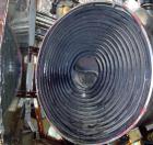 Used Alfa Laval Thermal Horizontal Spiral Heat Exchanger, Model 1H. 860 Square feet, 316L stainless steel product contact areas. Hot and cold side rated 150 psi at 200 deg F. Carbon steel removable h...