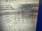 Alfa Laval Spiral Heat Exchanger, Approximately 150 sqft. Rated 50 psi. Stainless steel.
