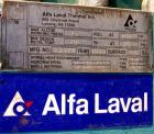 USED: Alfa Laval Spiral Heat Exchanger, 50 square feet, model 1-C, 304 stainless steel on product contact. Rated 75 psi at 400 deg F. Openings: hot side inlet/outlet 3