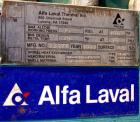 USED: Alfa Laval Spiral Heat Exchanger, 50 square feet, model 1-C, 304 stainless steel on product contact. Rated 75 psi at 4...