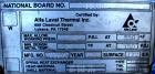 USED: Alfa Laval horizontal spiral heat exchanger, model 1-H, 172 square feet, 316 stainless steel product contact areas, carbon steel head. Rated 150 psi at 550 deg F, removable ends. Openings: hot ...