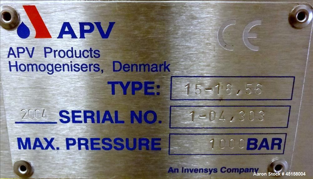 Used Stainless Steel APV 15 Homogenizer, Model 16.56