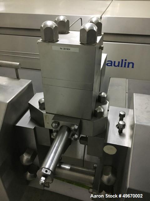 Used- APV Gaulin Homogenizer, Type 200-3.0P. Approximately 7,936 gallon (30000 liter) per hour at 3,150 PSI (210 bar). Drive...
