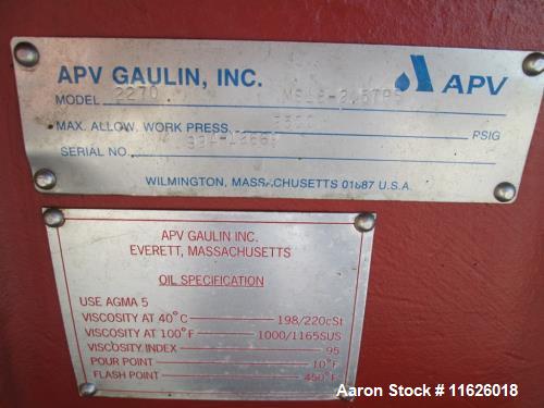 Used- APV Gaulin Homogenizer