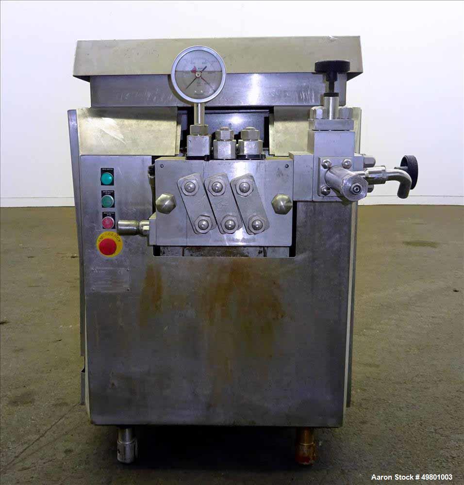 Used- APV Rannie Homogenizer, Type 5-12, 38, 15-7Mo Stainless Steel.