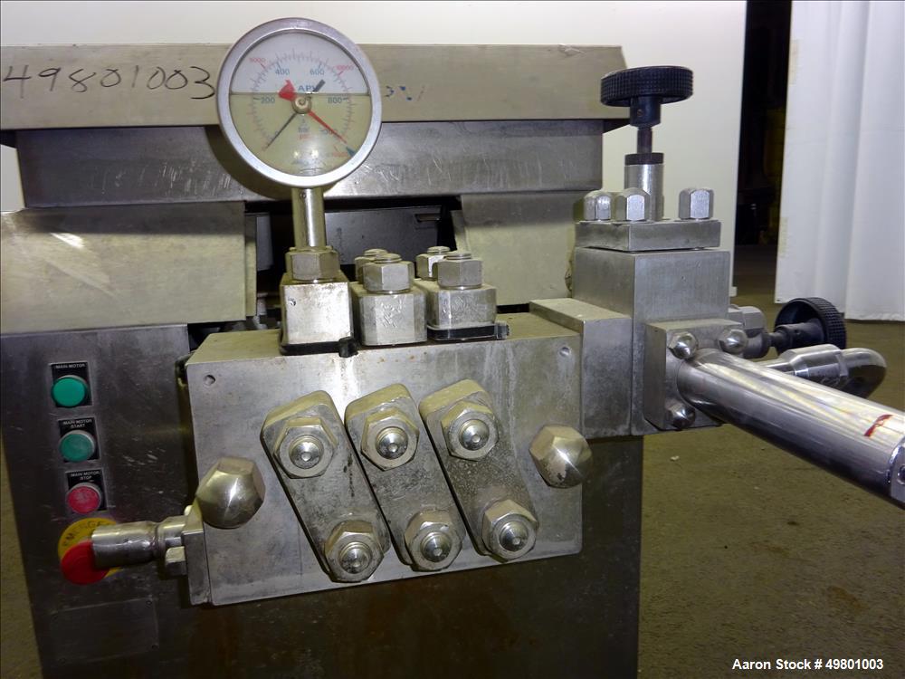 Used APV Rannie Homogenizer, Type 5-12, 38, 15-7Mo Stainless Steel.