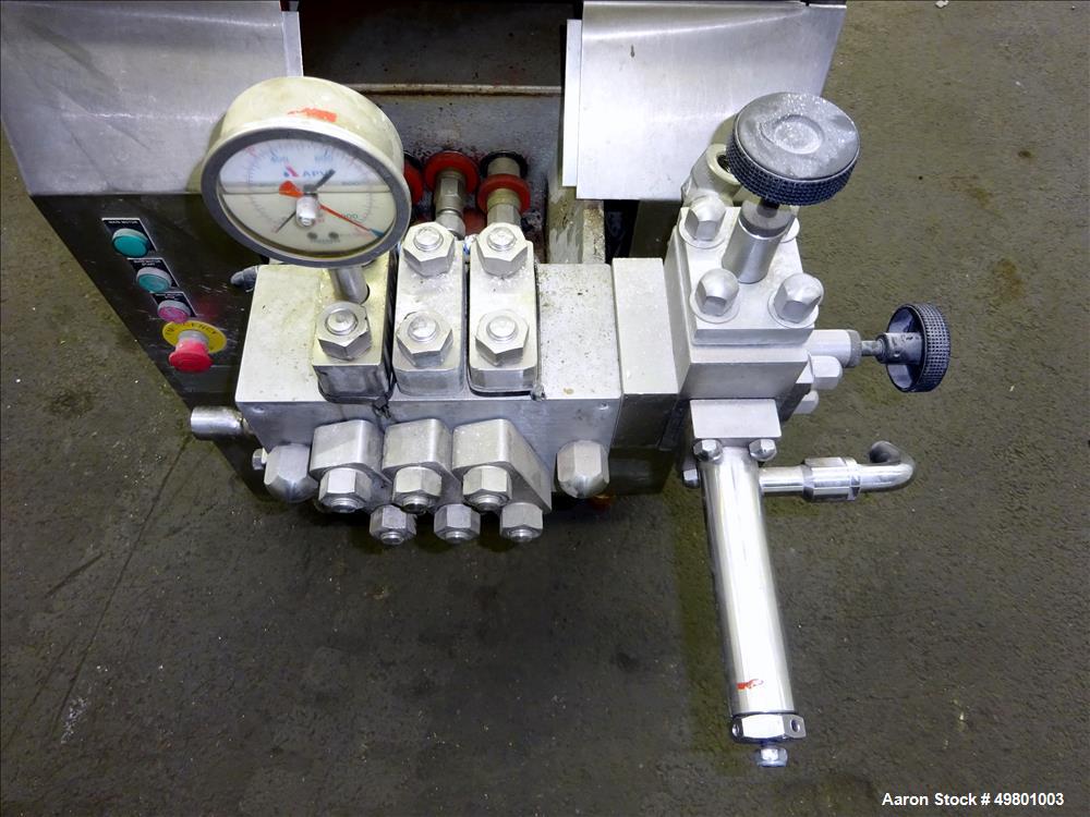 Used- APV Rannie Homogenizer, Type 5-12, 38, 15-7Mo Stainless Steel.