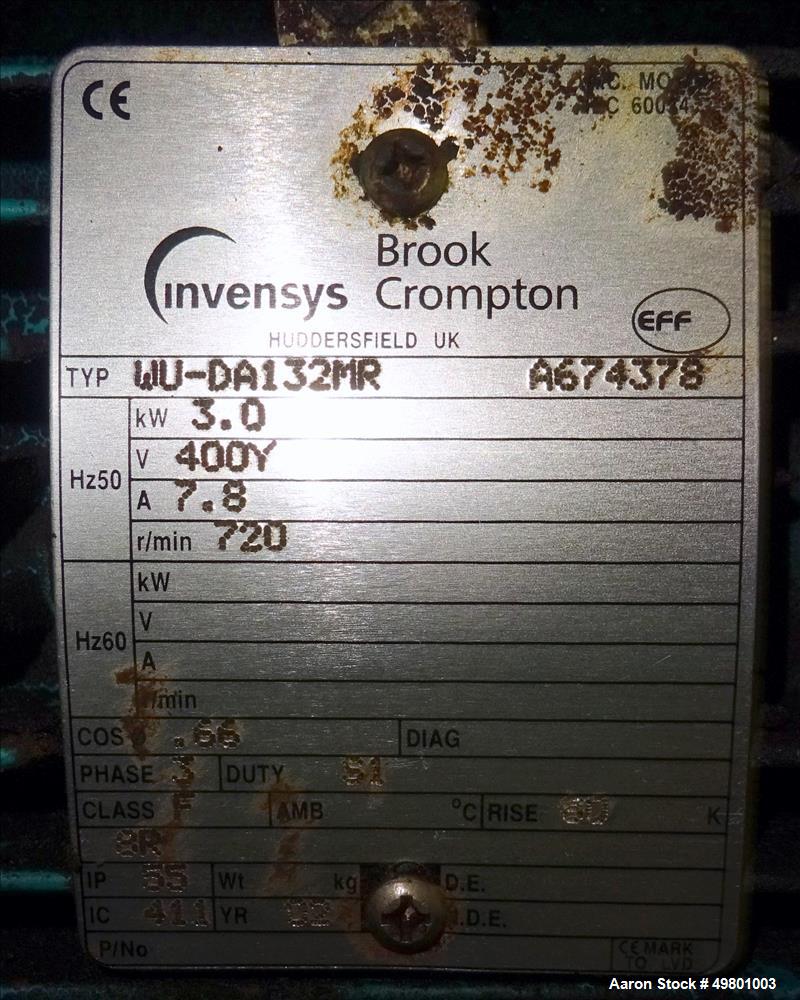Used APV Rannie Homogenizer, Type 5-12, 38, 15-7Mo Stainless Steel.