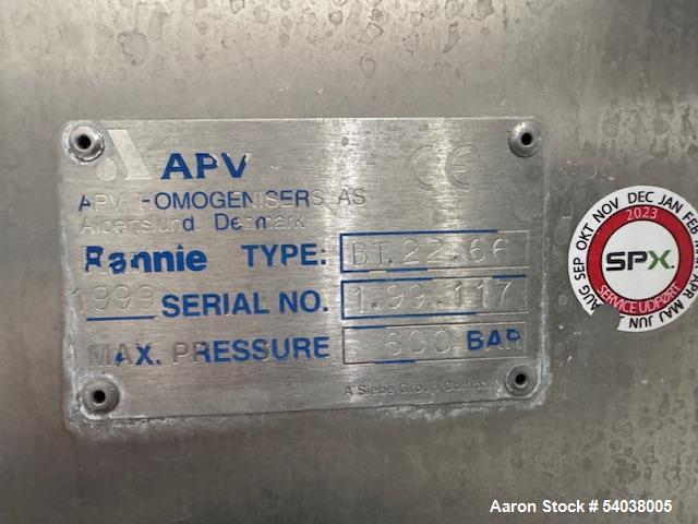 Used APV Rannie Homogenizer Model BT.22.81 | 600 BAR | Stainless Steel | Juice Concentrate Duty | 2026 Release