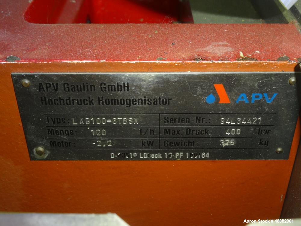 Used- APV Model LAB100-6TBSX Homogenizer